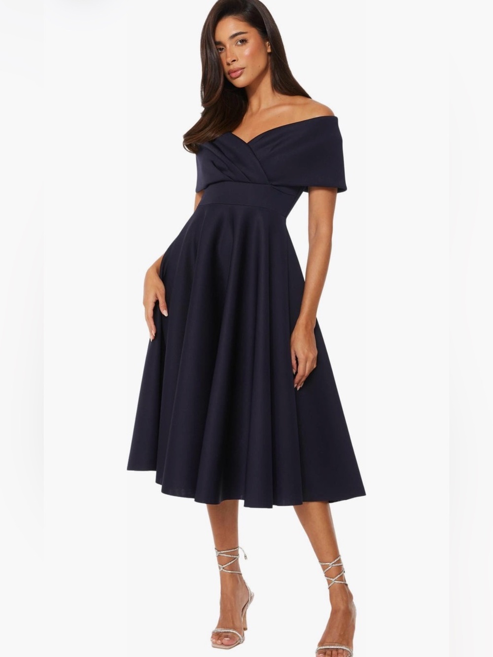 Quiz Bardot Skater Midi Dress